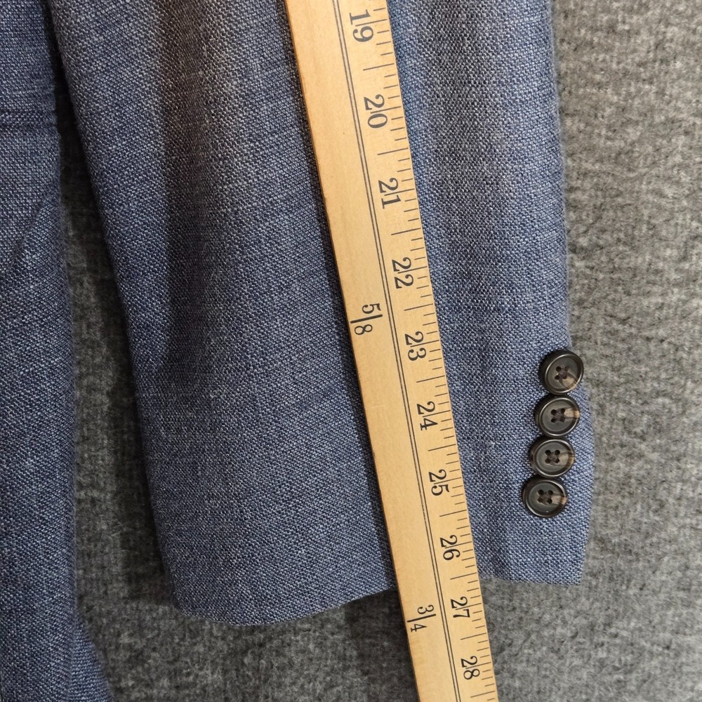 Lauren Ralph Lauren Silk Wool Blazer 46L Blue Plaid 2 Button Lined Sports Coat - Picture 10 of 16
